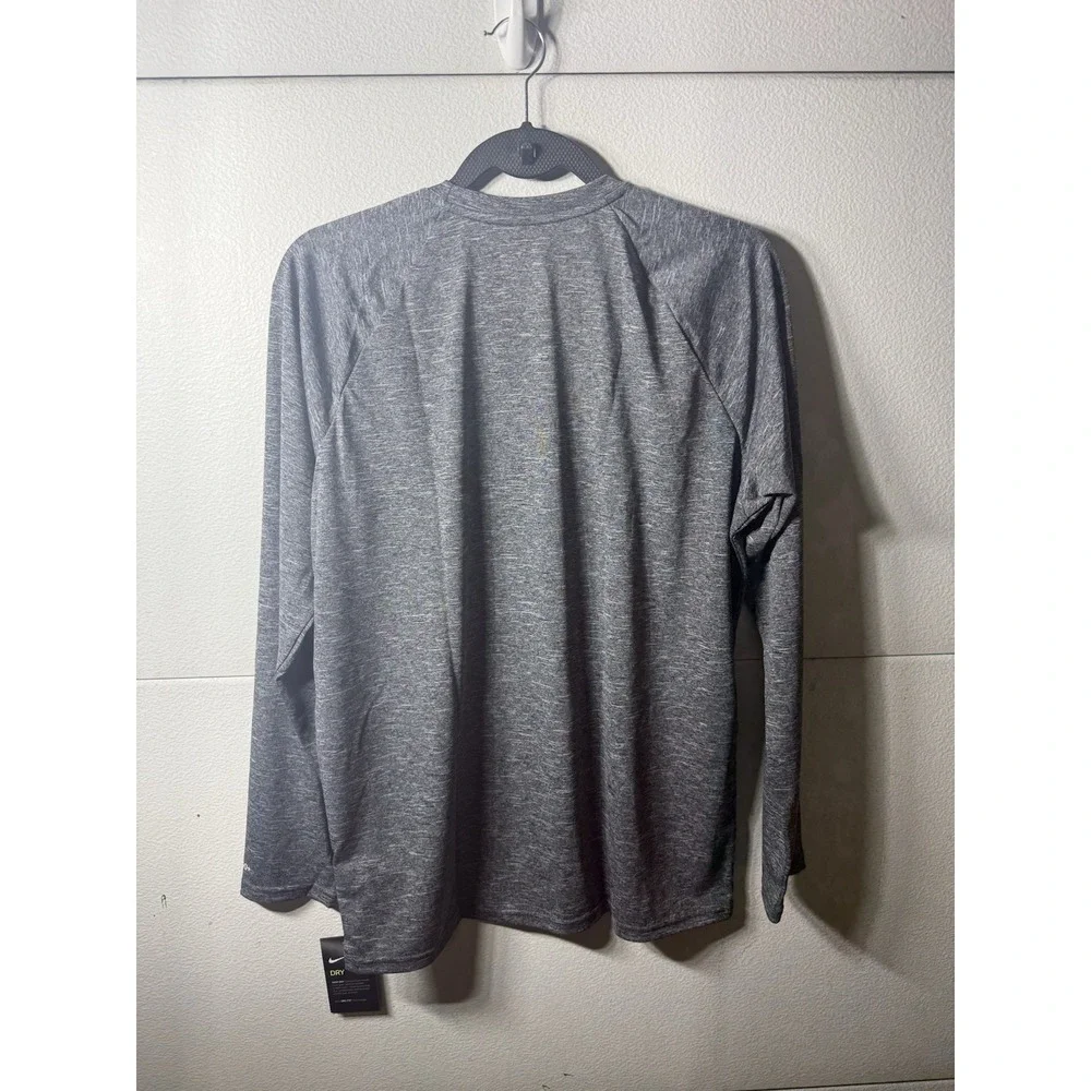 NWT‎ Nike Men's Medium Hydroguard Swim Shirt Long Sleeve UPF 40+ Heather Gray